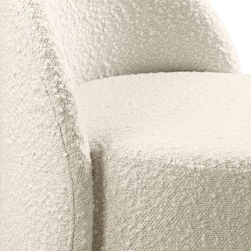 Vista 8 de OSP Home Furnishings - Silla de tocador Lystra giratoria de barril con tela de bouclé texturizada, crema
