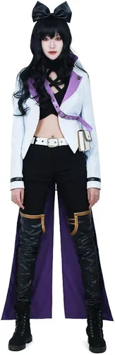 Vista 2 de miccostumes Disfraz de cosplay negro de cazadora de anime para mujer