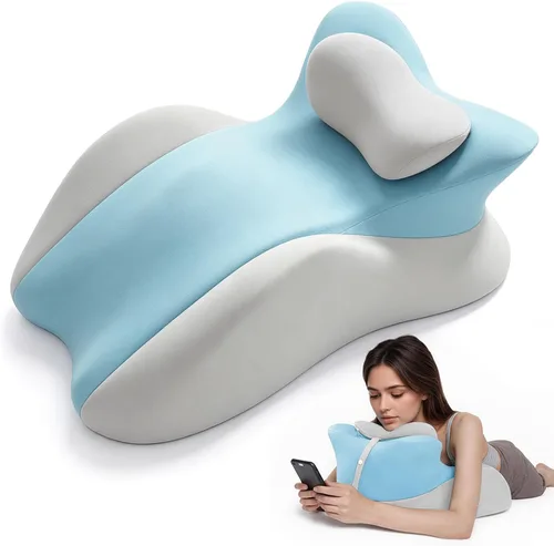 Vista 9 de cjc Almohada de cuña de espuma viscoelástica, almohada de lectura ergonómica para cama de dormir, almohada propensa para dolor de espalda con Negro