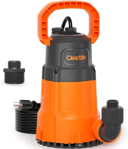 Vista 11 de Cleartide Bomba de agua sumergible de 1 HP, bomba de sumidero de 4500 GPH, enchufe portátil y trabajo para estanque, riego de jardín, piscina
