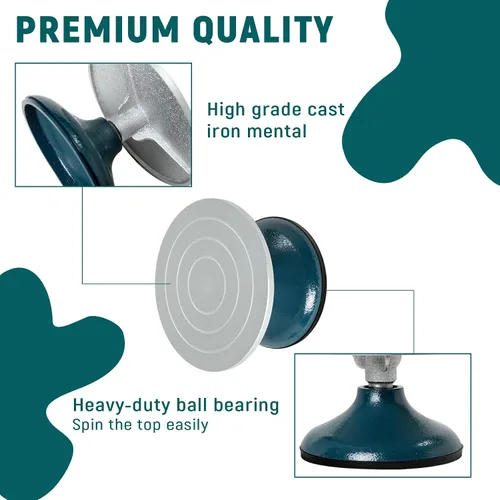 Vista 6 de DUPDMKIN Rueda de bandas de metal de 7 pulgadas para cerámica, rueda de cerámica resistente para adultos con rodamientos de bolas, tocadiscos