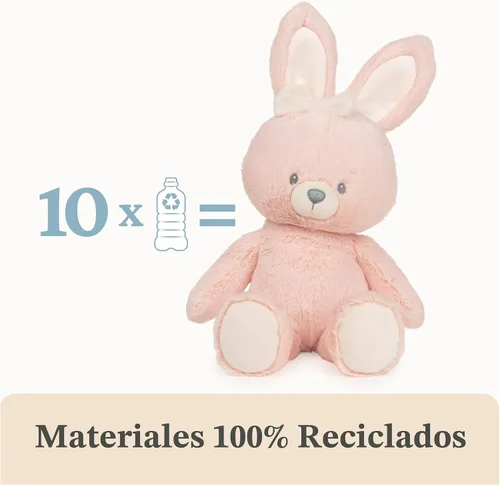 Vista 3 de GUND Baby Peluche de Conejo Sostenible, Animal de Peluche Hecho de Materiales Reciclados, Regalo para Bebés y Recién Nacidos, Rosa/Crema, 13