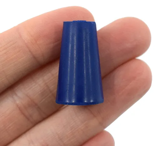 Vista 2 de Paquete de 10 tapones de neopreno, sólidos – ASTM – Tamaño: #0.000-0.323 in parte inferior, 0.500 in superior, 0.827 in de longitud – Adecuado