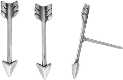 Vista 2 de Boma Joyas de plata esterlina Arrow Stud Pendientes, Metal