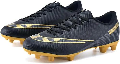 Vista 8 de Tacos de fútbol bajos de cuero, de grado profesional con cordones, ideales para entrenamiento y competición en terreno firme y césped, unisex