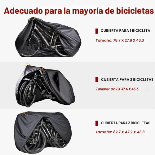 Vista 2 de Puroma Funda para bicicleta impermeable al aire libre, cubierta de bicicleta para lluvia, sol, rayos UV, polvo, viento, con agujero de bloqueo