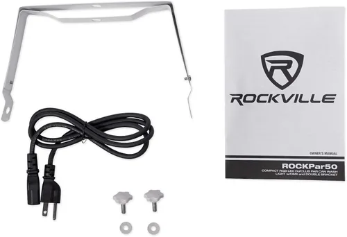 Vista 9 de (10) Rockville RockPAR50 LED RGB Compact Par Can DJ/Club/Stage DMX Luz de lavado - Blanco