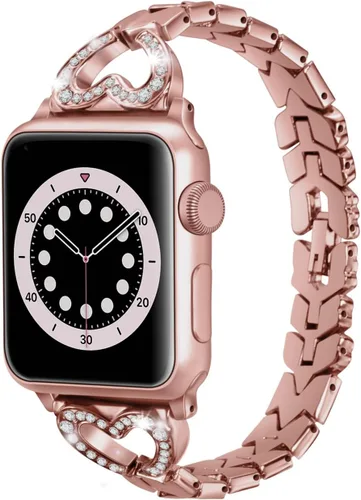 Vista 8 de SaNgaiMEi Correas brillantes compatibles con Apple Watch Band de 38/40/41/42/44/1.772 in, para mujeres y niñas, iWatch Series 8/7/6/5/4/3/2/1/SE