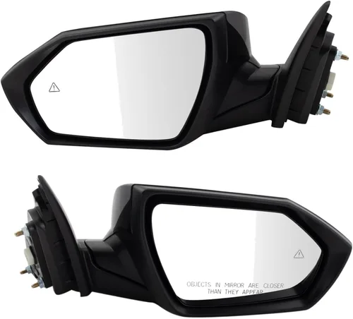Vista 197 de TRQ Conjunto de 2 piezas de espejo lateral para conductor y pasajero, ajuste eléctrico, sin calefacción, sin memoria, color negro, compatible