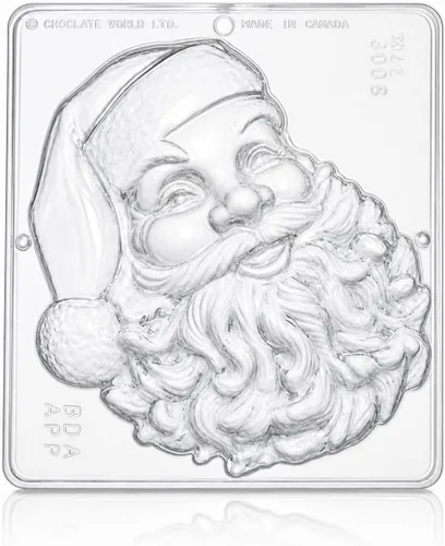Vista 2 de Santa Face - Molde de caramelo de chocolate de 8 pulgadas, Navidad 2078
