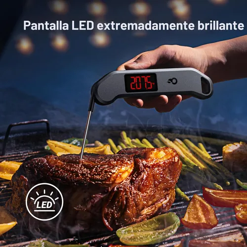 Vista 5 de Termómetro digital profesional para carne, lectura instantánea de 1 segundo, precisión de ± 0.5 ℉, termómetro de alimentos certificado NIST y NSF