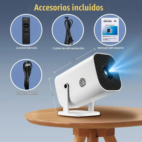 Vista 9 de Aplicaciones integradas, enfoque eléctrico y rotación de 210°: mini proyector con WiFi y Bluetooth, proyector portátil de 1080P, proyector