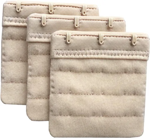 Vista 2 de Paquete de 3 extensores de brasier de 3 ganchos suaves y cómodos para mujer, 2.4 x 2.3 pulgadas