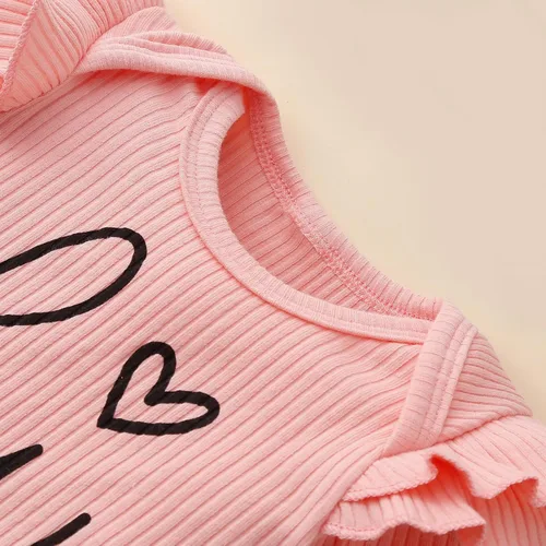 Vista 5 de La ropa del bebé recién nacido establece el mameluco y pantalones de las muchachas con el sombrero