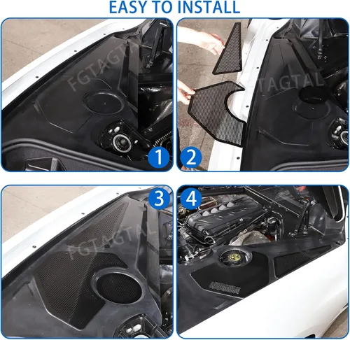 Vista 6 de Cubierta del panel lateral del motor compatible con Chevrolet Corvette C8 2020-2026, cubiertas traseras del motor, accesorios de decoración