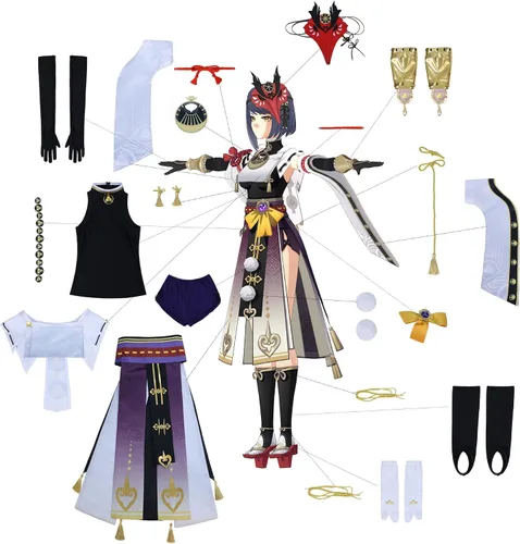 Vista 5 de NSPSTT Genshin Impact Cosplay - Disfraz de todos los personajes, juego completo, disfraz de Halloween para mujeres y hombres