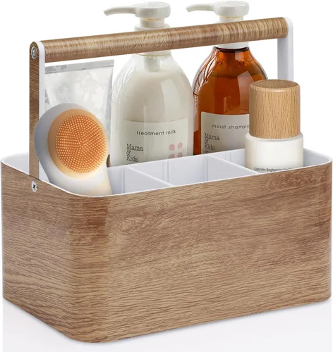 Vista 9 de BYUNER Organizador de Ducha Negro Portátil: Organizador de Baño de Plástico para Encimera, Organizador de Limpieza con Asa, Cesta de Ducha Rígida