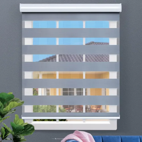Vista 12 de Persianas motorizadas de cebra para ventanas, persianas inteligentes con control remoto, filtrado de luz, compatibles con Alexa Google Home