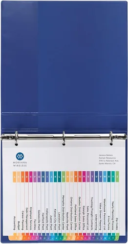 Vista 8 de Avery 11085 Ready Index Tabla de contenido personalizable Divisores multicolor, 26 pestañas, letra