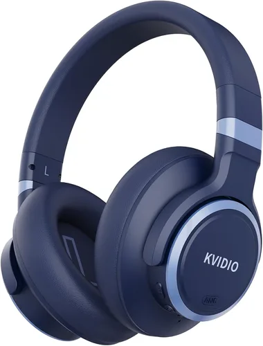 Vista 9 de KVIDIO Auriculares con cancelación activa de ruido, 70 horas de reproducción, auriculares Bluetooth inalámbricos con micrófono, modo
