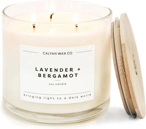 Vista 12 de Home & Holiday - Vela perfumada de 3 mechas, 43 horas de combustión, velas de soja de lujo de 3 mechas, velas de cera de soja no tóxicas, vela