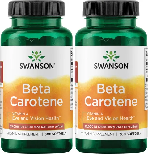 Vista 10 de Swanson Betacaroteno (vitamina A) 25000 Iu (7500 mcg) 100 Sgels (2 unidades) Para adultos que buscan visión y apoyo inmunológico, también apoya
