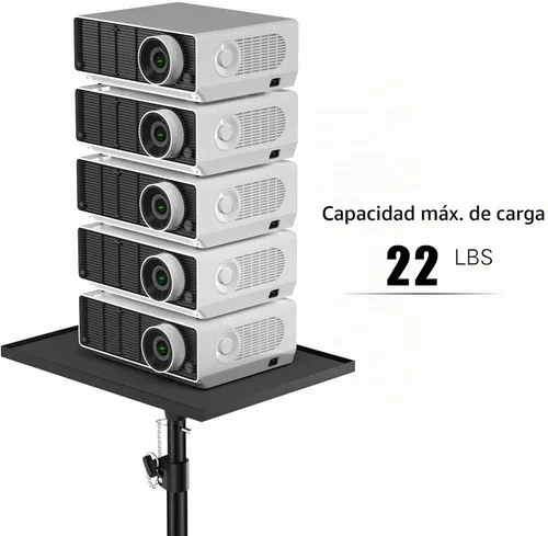 Vista 6 de Facilife Trípode para proyector, trípode para laptop, altura ajustable, de 22 a 47 pulgadas, soporte de trípode para proyector, trípode para Negro