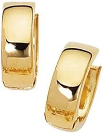 Vista 2 de Aretes de aro Huggie de oro amarillo de 10 quilates con bisagras de 0.197 in, 0.07 oz., Oro, no conocido