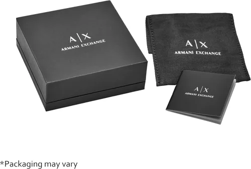 Vista 5 de Armani Exchange Pulsera de cadena de acero inoxidable dorado para hombre (Modelo: AXG0078710)