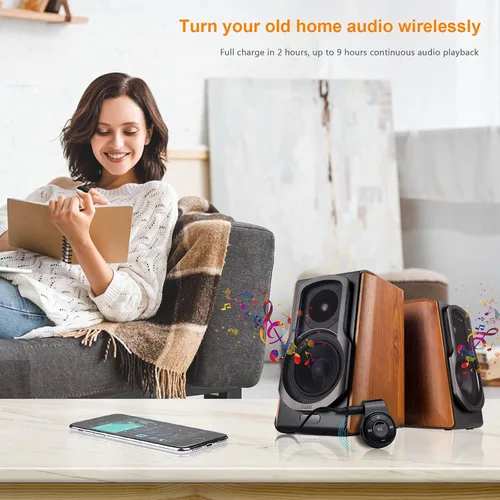 Vista 4 de Receptor Bluetooth/kit de automóvil, receptor de audio inalámbrico Bluebyte Clip para auriculares de audio de automóvil, adaptador inalámbrico