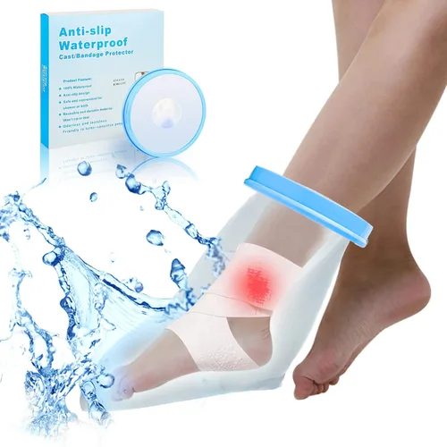 Vista 9 de SUPERNIGHT Funda impermeable para pies para ducha y baño, reutilizable, adulto Sellado hermético, protege las heridas de pies