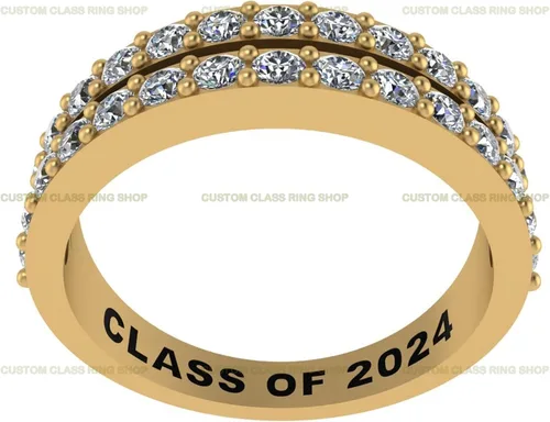 Vista 6 de Custom High School and College Class Ring Sterling Silver / 10K/ 14K Gold - GRA Certified Moissanites/Lab Grown Diamonds Ring Graduation Gifts for