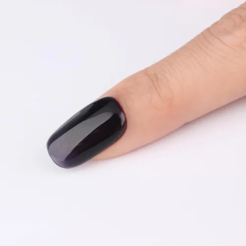 Vista 3 de Esmalte de uñas en gel color púrpura oscuro de medianoche - 15ml de esmalte de uñas en gel Jelly color morado negro, color traslúcido