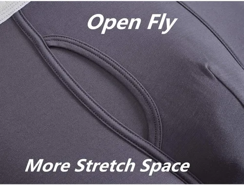 Vista 5 de Ropa interior de bambú para hombre, calzoncillos tipo bóxer con bolsa para bragueta M, L, XL, 2XL, 3XL