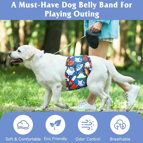 Vista 4 de Pañales para perros machos, bandas para el vientre para perros machos, alta absorción, extra pequeñas, para perritos y cachorros en incontinencia