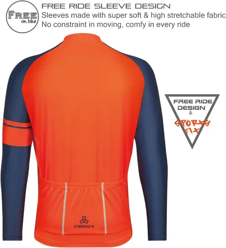 Vista 2 de CEROTIPOLAR Club Fit UPF50+ - Camiseta de ciclismo ligera de manga larga para hombre, camisas de ciclismo que absorben la humedad, secado rápido