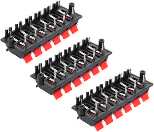Vista 23 de Fielect 16 unids WP2-3 Clip de conexión de resorte de altavoz Terminales de 2 vías Bloque de tira Abrazadera de unión Clip de prueba Jack Socket