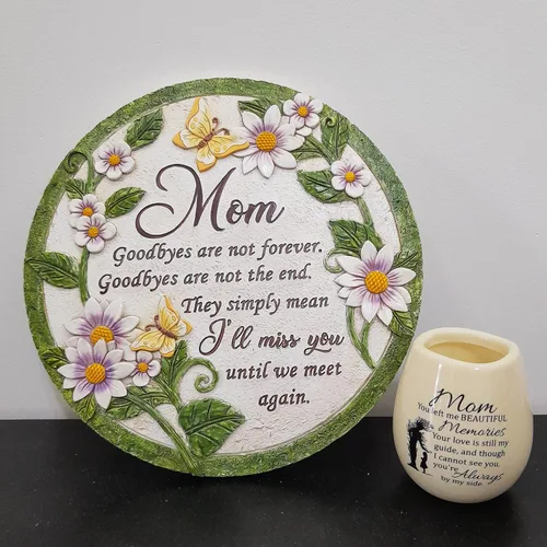 Vista 5 de INSPIAMZUE Piedra conmemorativa para mamá, hasta que nos encontremos de nuevo, regalo de recuerdo para mamá para el duelo, regalo de condolencia por