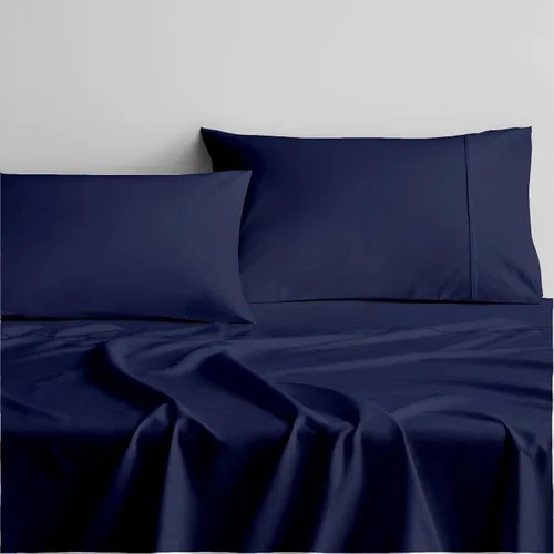 Vista 8 de Juego de sábanas de 4 piezas, color burdeos, 100% algodón suave, para cama de tamaño individual, hilos de algodón de fibra larga de una sola capa