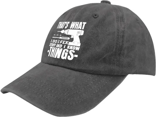 Vista 2 de Sombreros para papá That's What i do i fix Stuff and i Know Things Dad Hats, divertida gorra de béisbol para mujer