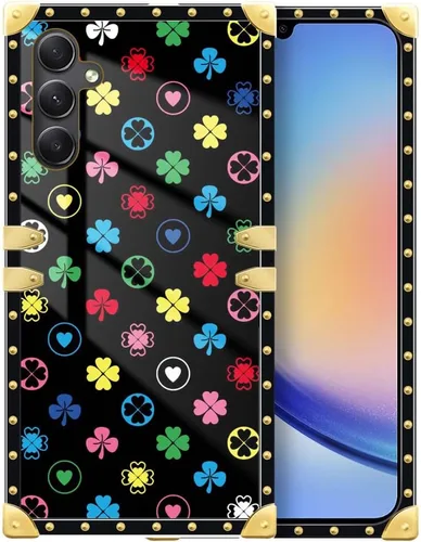 Vista 91 de Funda compatible con Samsung Galaxy A03S 4G, TPU suave de lujo y parte trasera de policarbonato duro para niñas y mujeres, funda protectora a prueba