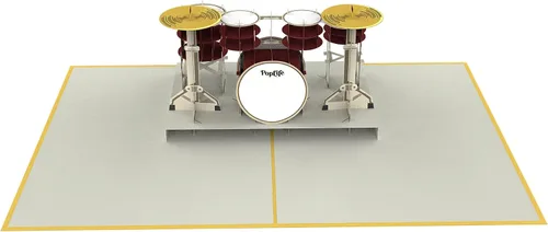 Vista 5 de PopLife Kit de batería 3D Pop Up Card – Tarjeta de cumpleaños de músico, fiesta de jubilación, día del padre, regalo de banda de rock, graduación
