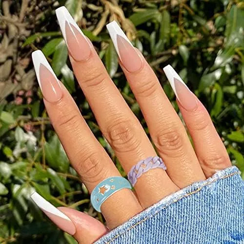 Vista 3 de SISMIURRA anillos gruesos y coloridos para mujeres, juego de 8anillos apilables de estilo Y2K, anillos transparentes, retro y abiertos, joyas