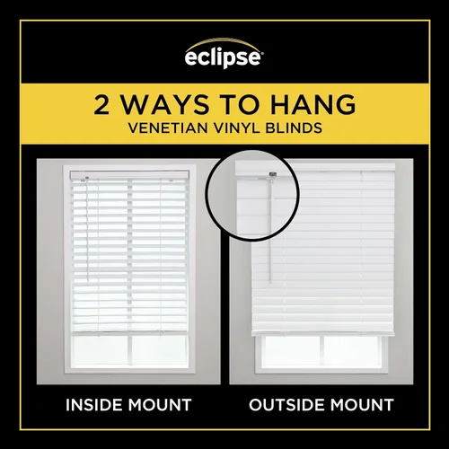 Vista 6 de Eclipse Persianas de Vinilo Premium de 2 Pulgadas para Filtrado de Luz y Privacidad, Persianas Duraderas para Oscurecer Habitaciones para el Hogar u