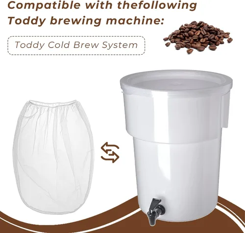 Vista 3 de PalpitateC Bolsa de filtro Toddy de repuesto compatible con el sistema Toddy Cold Brew para filtro de café frío de 5 galones, bolsa de filtro