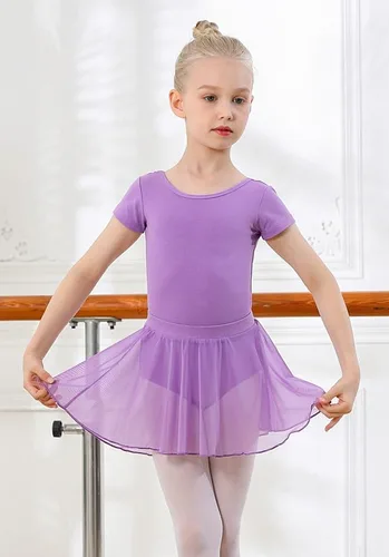 Vista 3 de DIPUG Leotardos de ballet para niñas con falda extraíble, vestido de baile con espalda hueca para niñas