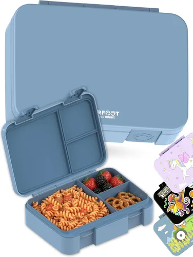Vista 14 de BEARFOOT Lonchera infantil con compartimentos – Compacta y ligera A prueba de fugas, sin BPA, apta para lavavajillas Diseño dibujado a mano