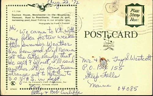 Vista 2 de Equinox House Manchester, Vermont VT Original Vintage Postcard 1972