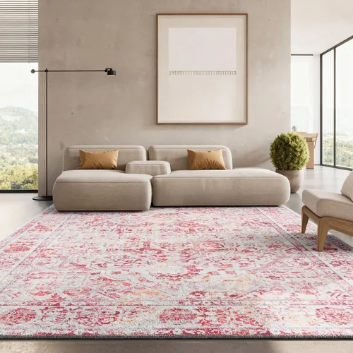Vista 32 de Safavieh - Alfombra de 2 x 4 pies de la colección Brentwood color marfil y azul marino, alfombra que no suelta pelusas con diseño desgastado