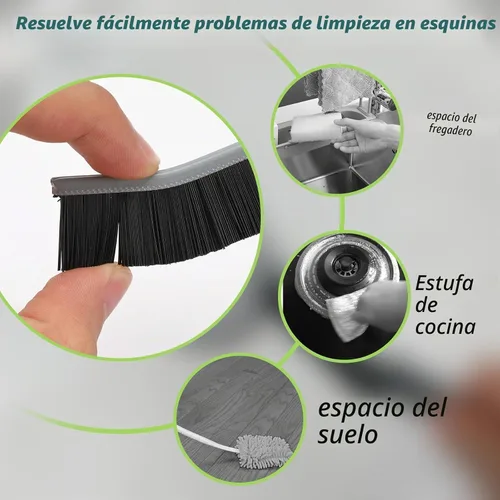 Vista 3 de 9 piezas de cepillo de limpieza de hendiduras, cepillo de huecos de baño, herramientas de limpieza de ranura de mano, herramienta de cepillo